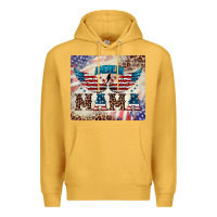 Mustard american mama Premium Hoodie - BarkalooDesign
