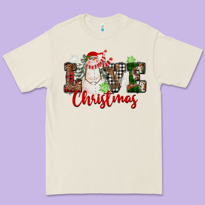 Love Christmas Snowman Premium Tee Designed By Fadigitalartstudio