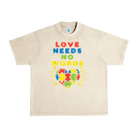 Sandshell love needs no words heart puzzle autism awareness Urban Heavy Tee - linhVisuals
