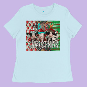 Mooey Christmas Ladies Tee Designed By Cowhidedigitalart
