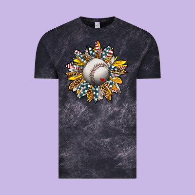 Baseball Sunflower Vintage Tee Designed By Cowhidedigitalart