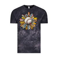 Cloud Black Baseball Sunflower Vintage Tee - CowhideDigitalArt
