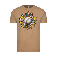 Vintage Coffee Baseball Sunflower Vintage Tee - CowhideDigitalArt