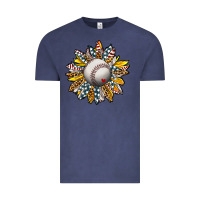 Vintage Denim Baseball Sunflower Vintage Tee - CowhideDigitalArt