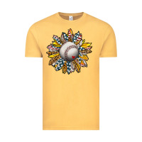 Vintage Mustard Baseball Sunflower Vintage Tee - CowhideDigitalArt