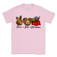 Bubblegum Pink peace love Christmas Classic Tee - BarkalooDesign