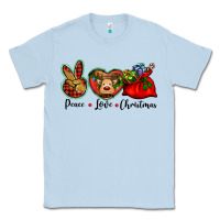 Dusty Blue peace love Christmas Classic Tee - BarkalooDesign