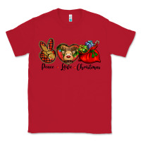 Red peace love Christmas Classic Tee - BarkalooDesign