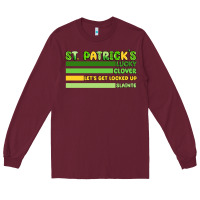 Burgundy st. patrick's lucky clover  artiststas Long Sleeve Tee - Artiststas