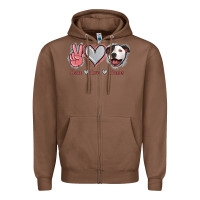Chestnut Peace Love Pitties Zipper Hoodie - Jasminsmagicworld