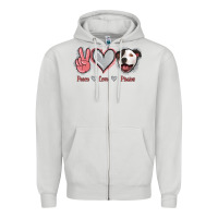 Dove Grey Peace Love Pitties Zipper Hoodie - Jasminsmagicworld