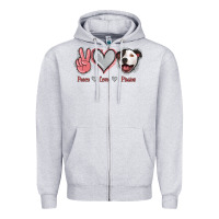 Heather Grey Peace Love Pitties Zipper Hoodie - Jasminsmagicworld