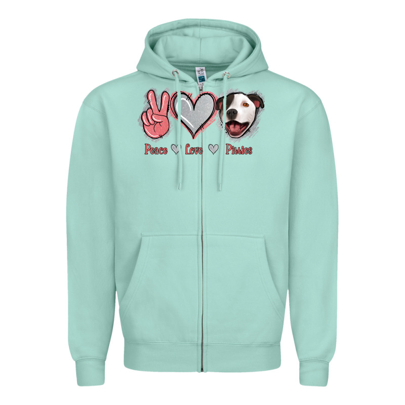 Peace Love Pitties Zipper Hoodie by Jasminsmagicworld | Teevron