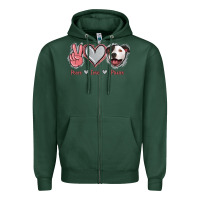 Sports Green Peace Love Pitties Zipper Hoodie - Jasminsmagicworld