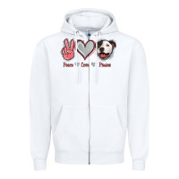 White Peace Love Pitties Zipper Hoodie - Jasminsmagicworld