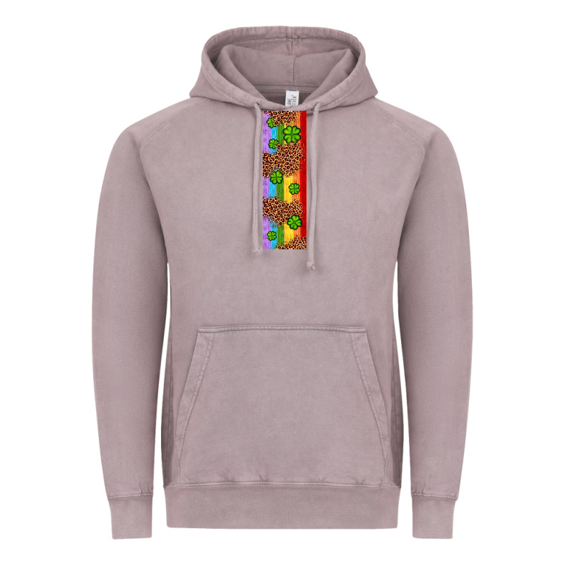 St. Patrick's Day Western Shamrock Leopard Rainbow Vintage Hoodie by Artiststas | Teevron