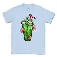 Dusty Blue Western Cactus Cold Frappe Classic Tee - FaDigitalArtStudio