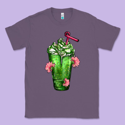 Western Cactus Cold Frappe Classic Tee Designed By Fadigitalartstudio