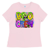Bubblegum Pink boo crew Ladies Tee - CowhideDigitalArt