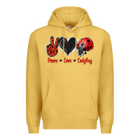 Antique Gold Peace Love Ladybug Premium Hoodie - Jasminsmagicworld