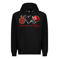 Black Peace Love Ladybug Premium Hoodie - Jasminsmagicworld