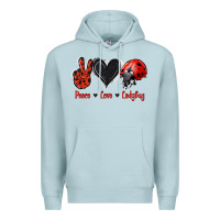 Blue Mist Peace Love Ladybug Premium Hoodie - Jasminsmagicworld