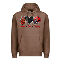 Chestnut Peace Love Ladybug Premium Hoodie - Jasminsmagicworld