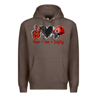 Coffee Peace Love Ladybug Premium Hoodie - Jasminsmagicworld