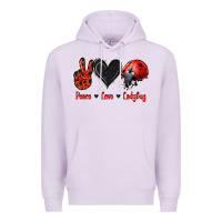 Lilac Peace Love Ladybug Premium Hoodie - Jasminsmagicworld