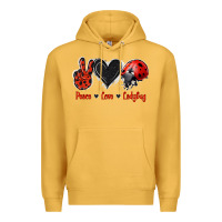 Mustard Peace Love Ladybug Premium Hoodie - Jasminsmagicworld