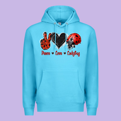 Peace Love Ladybug Premium Hoodie Designed By Jasminsmagicworld