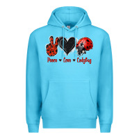 Ocean Blue Peace Love Ladybug Premium Hoodie - Jasminsmagicworld