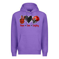 Purple Peace Love Ladybug Premium Hoodie - Jasminsmagicworld