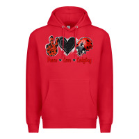 Red Peace Love Ladybug Premium Hoodie - Jasminsmagicworld