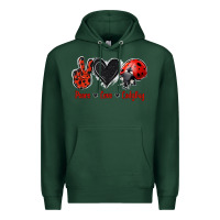 Sports Green Peace Love Ladybug Premium Hoodie - Jasminsmagicworld