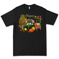 Black Happy Fall Y'all Premium Tee - BundleAndBundleShop