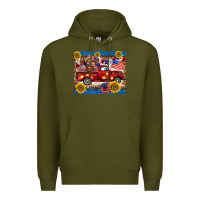 Army Green 4th of july truck cow mousepad Premium Hoodie - BarkalooDesign