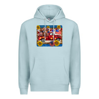 Blue Mist 4th of july truck cow mousepad Premium Hoodie - BarkalooDesign
