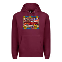 Burgundy 4th of july truck cow mousepad Premium Hoodie - BarkalooDesign