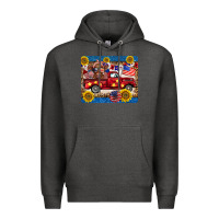 Charcoal Heather 4th of july truck cow mousepad Premium Hoodie - BarkalooDesign