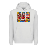Dove Grey 4th of july truck cow mousepad Premium Hoodie - BarkalooDesign