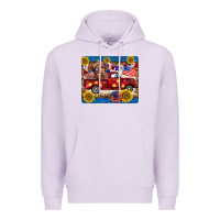 Lilac 4th of july truck cow mousepad Premium Hoodie - BarkalooDesign