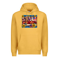 Mustard 4th of july truck cow mousepad Premium Hoodie - BarkalooDesign