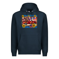 Navy 4th of july truck cow mousepad Premium Hoodie - BarkalooDesign