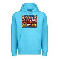 Ocean Blue 4th of july truck cow mousepad Premium Hoodie - BarkalooDesign