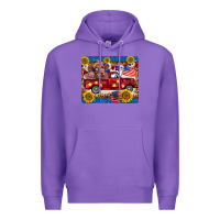Purple 4th of july truck cow mousepad Premium Hoodie - BarkalooDesign