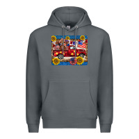 Rock 4th of july truck cow mousepad Premium Hoodie - BarkalooDesign