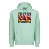 Seafoam 4th of july truck cow mousepad Premium Hoodie - BarkalooDesign