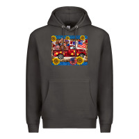 Smoke 4th of july truck cow mousepad Premium Hoodie - BarkalooDesign