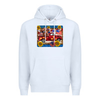 White 4th of july truck cow mousepad Premium Hoodie - BarkalooDesign